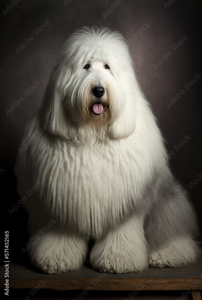 Photo portrait of black and white sheepdog