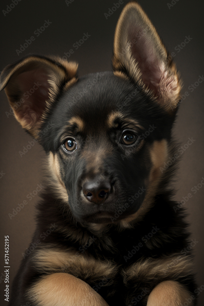 Portrait photo of a German Shepherd Puppy