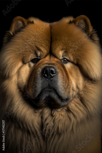 Photo portrait of a Chow-Chow dog close up