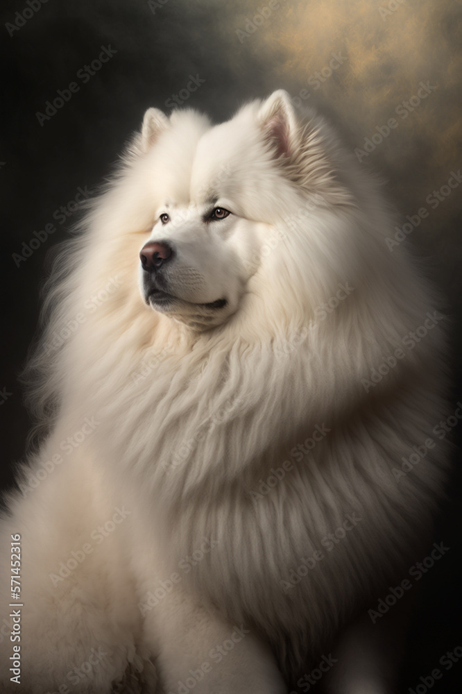Portrait Photo of a Samoyed Dog