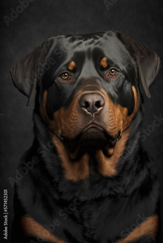 Portrait Photo of a Rottweiler