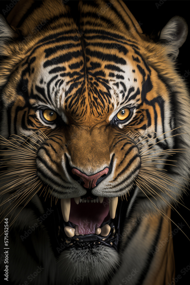 Close Up of an Angry Tiger