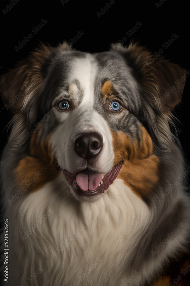 Portrait Photo of an Australian Shepherd Portrait Photo of an Australian Shepherd