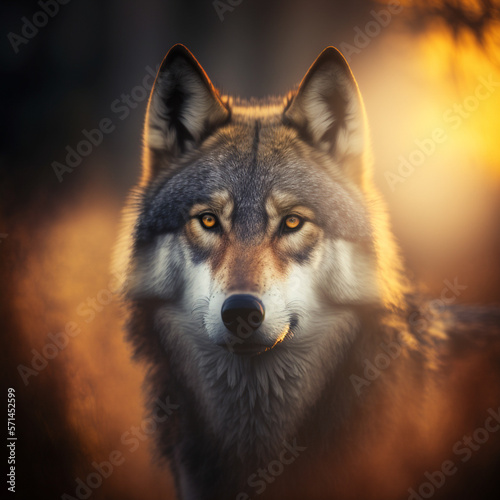 Portrait Photo of a Wolf
