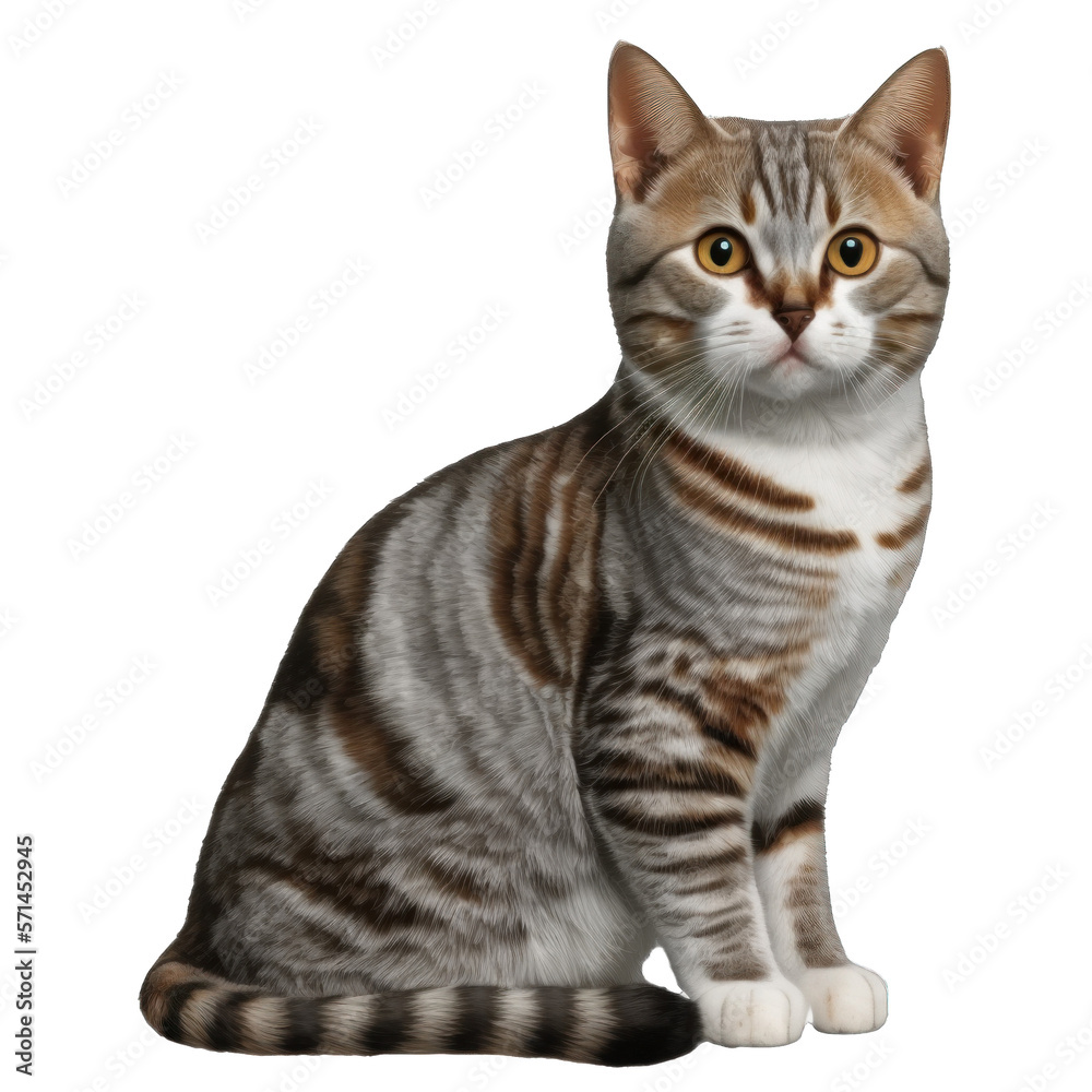 Animal American Wirehair cat Design Elements Isolated Transparent Background: Graphic Masterpiece, Clear Alpha Channel for Overlays Web Design, Digital Art, PNG Image Format (generative AI
