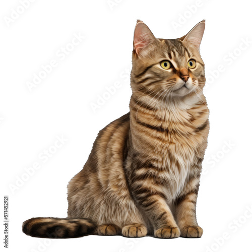 Animal American Bobtail cat Design Elements Isolated Transparent Background: Graphic Masterpiece, Clear Alpha Channel for Overlays Web Design, Digital Art, PNG Image Format (generative AI