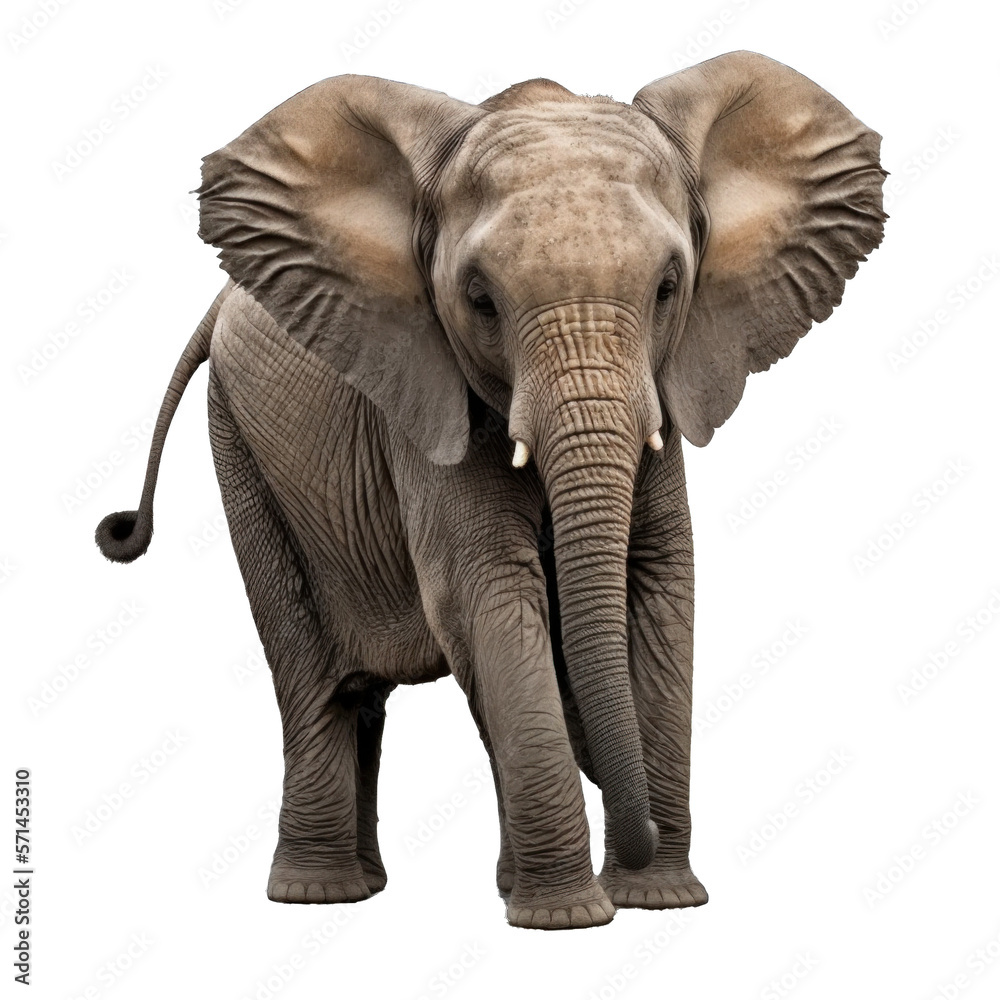 Fototapeta premium Animal Elephant Design Elements Isolated Transparent Background: Graphic Masterpiece, Clear Alpha Channel for Overlays Web Design, Digital Art, PNG Image Format (generative AI