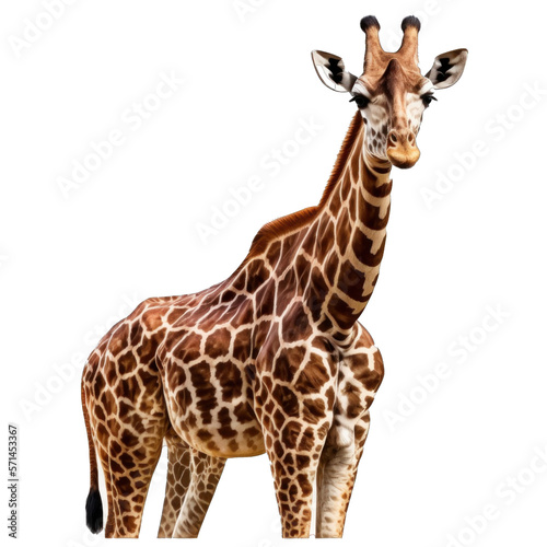 Animal Giraffe Design Elements Isolated Transparent Background: Graphic Masterpiece, Clear Alpha Channel for Overlays Web Design, Digital Art, PNG Image Format (generative AI