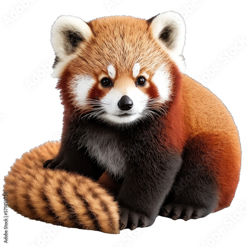 Animal Red Panda Design Elements Isolated Transparent Background: Graphic Masterpiece, Clear Alpha Channel for Overlays Web Design, Digital Art, PNG Image Format (generative AI
