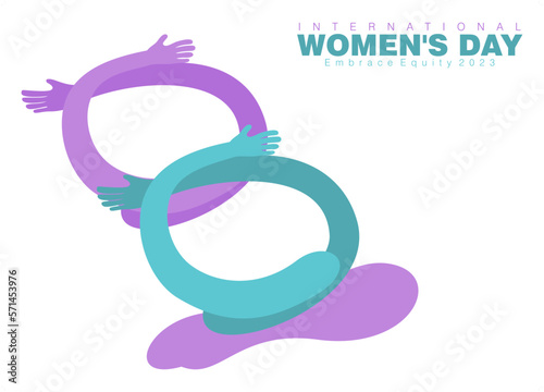 An abstract vector illustration for Women’s Day on the theme of Embrace Equity for 2023