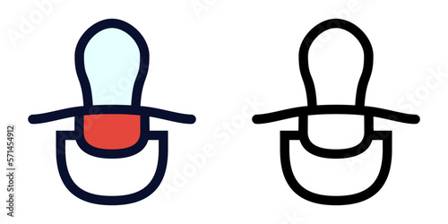 Pacifier. Color and Line Icons	