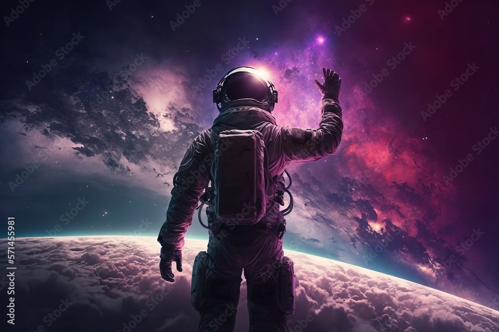 Exploring the Unknown: A Spaceman Against a Distant Backdrop Exploring the Unknown: A Spaceman Against a Distant Backdrop