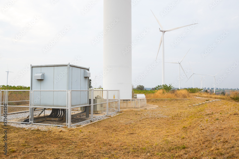 Wind turbines produce electricity, clean and safe energy. Wind turbines produce electricity, clean and safe energy.