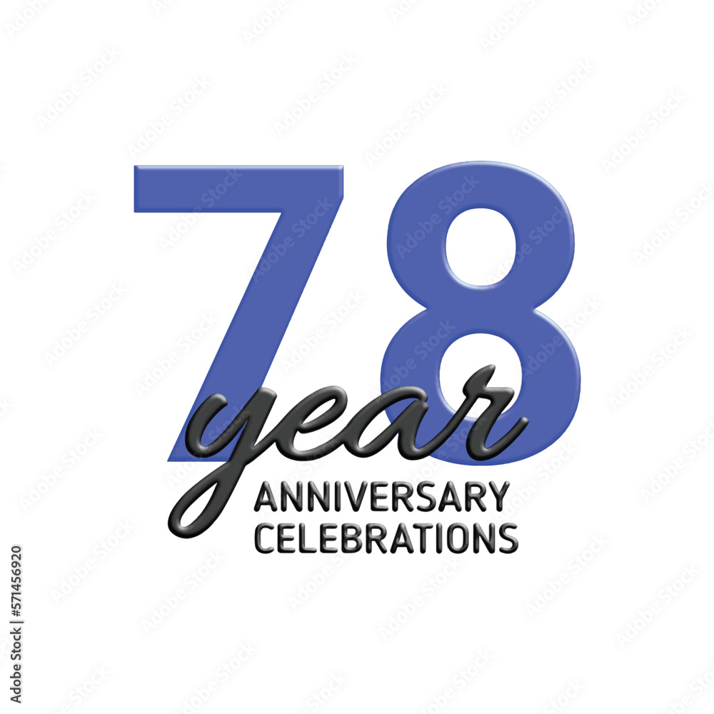 78th anniversary celebration logo design. vector festive illustration. Realistic 3d sign. Party event decoration 78th anniversary celebration logo design. vector festive illustration. Realistic 3d sign. Party event decoration