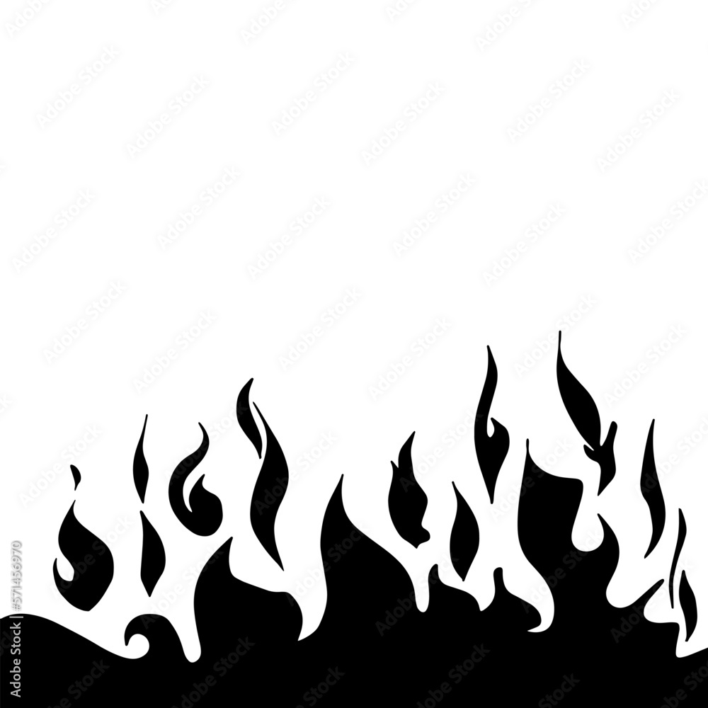Fire vector, flame icon. Black icon isolated on white background. Fire vector, flame icon. Black icon isolated on white background.