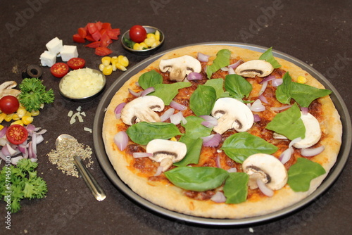 pizza with vegetables