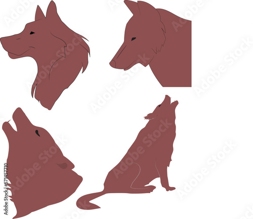 danger wolf vector illustration draw