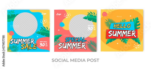 Tropical Summer sale social media post 