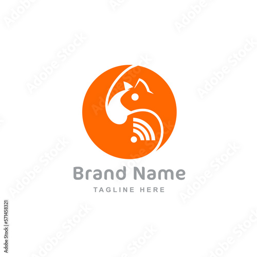 Squirrel Wireless Logo Graphic Vector