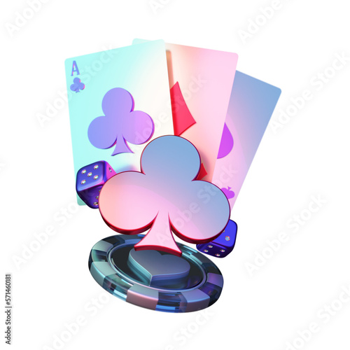 Wallpaper Mural Modern Style Poker Card with Chip Element Torontodigital.ca