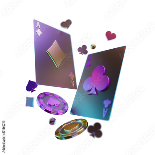 Wallpaper Mural Dark Style Poker Card with Chip Element Torontodigital.ca