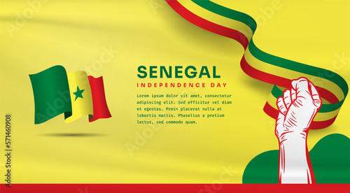 Banner illustration of Senegal independence day celebration with text space. Vector illustration.