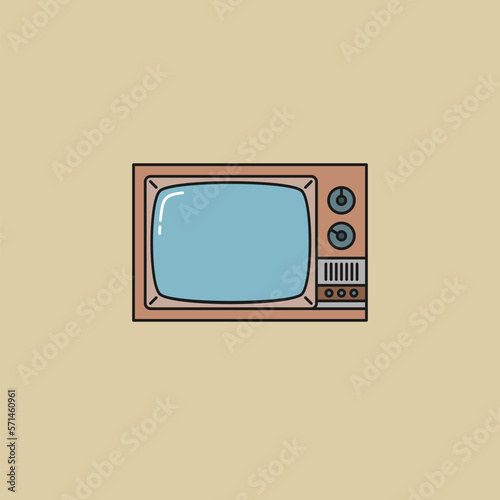 An image of an old TV. Isolated object in the background.