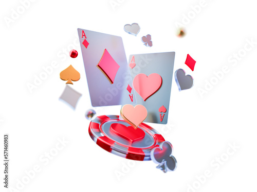 Wallpaper Mural Realistic Poker Card with Chip Element Torontodigital.ca