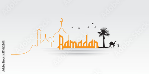Ramadan kareem vector template festival banner
