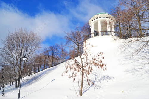 white Rotunda on river Volga quay in Yaroslavl