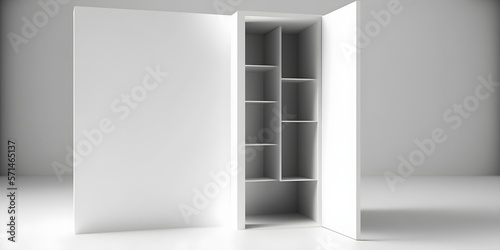 White closet on a white wall, white modern design and white abstract art, exlusive, mysterious and expensive white AI, AI Générative, Générative.