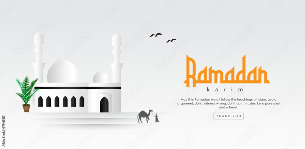 Ramadan kareem vector template festival banner