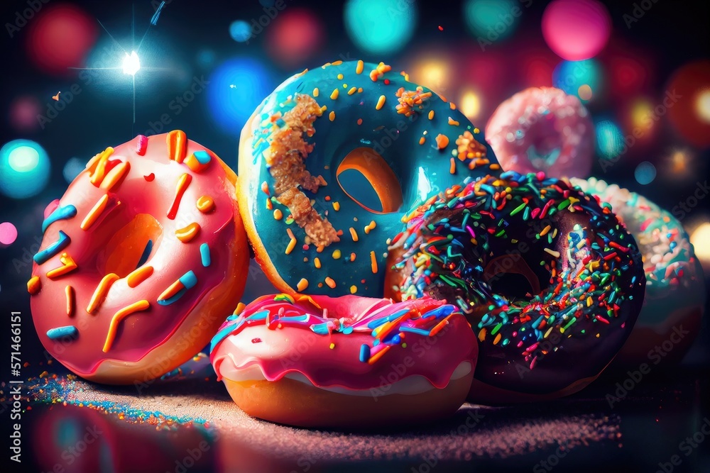 Donut Donuts Doughnut Doughnuts Glazed Frosted Sprinkles Jelly Filled Colorful Delicious Party Lights Dessert Celebration Background Image Donut Donuts Doughnut Doughnuts Glazed Frosted Sprinkles Jelly Filled Colorful Delicious Party Lights Dessert Celebration Background Image