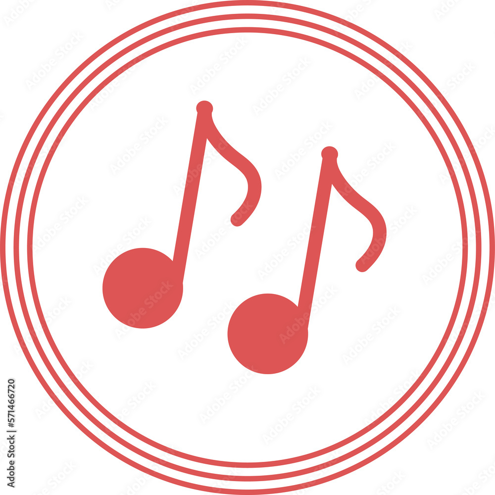 There is a music symbol in the center of the red circular pattern. There is a music symbol in the center of the red circular pattern.
