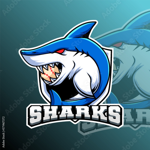Sharks Animal  Team Badge