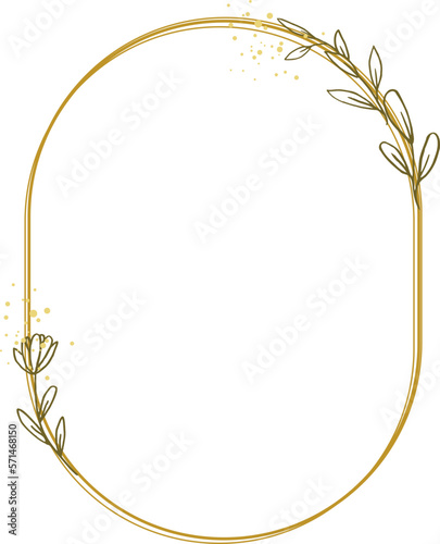 Luxury gold leaf frame border floral ornament for background  wedding invitation  thank you card  logo  greeting card