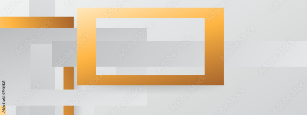 Light grey geometry background with golden element. Vector illustration.