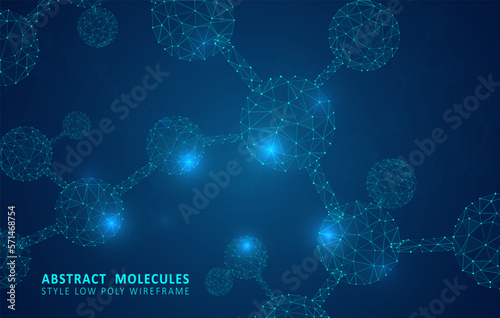 Abstract polygonal wireframe molecules.