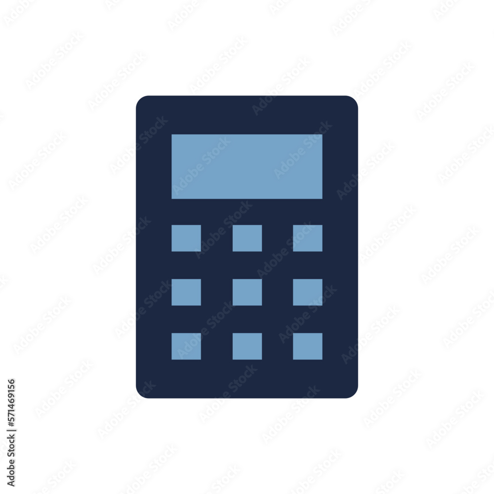 isolate blue and white calculator flat icon isolate blue and white calculator flat icon