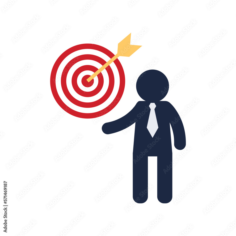 blue and white business mission presentation man with mission flat icon symbol blue and white business mission presentation man with mission flat icon symbol