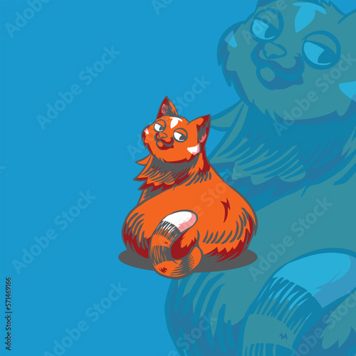 cat illustration for logo and tshirt