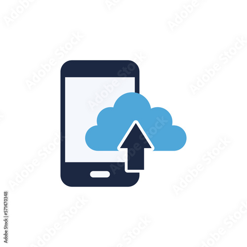 isolate mobile cloud flat icon