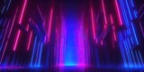 Ultraviolet laser neon, abstract decor with vanishing perspective, generative AI