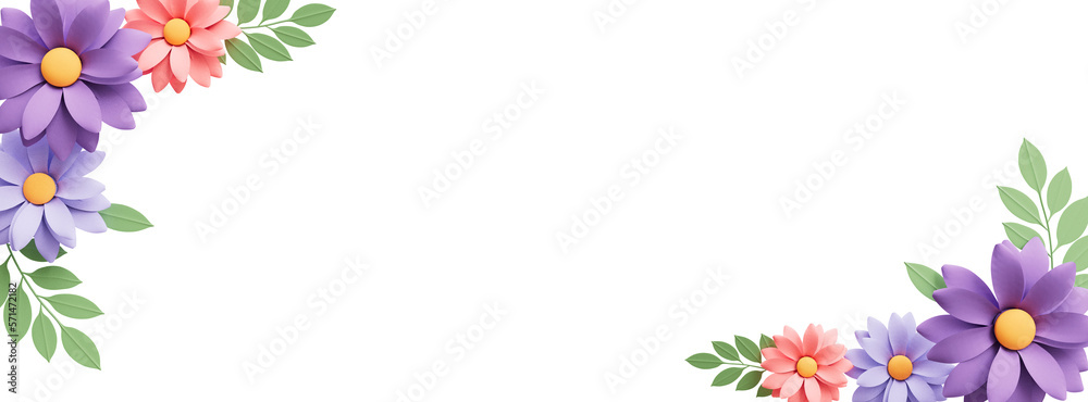 Spring concept Daisy flower banner cutout Spring concept Daisy flower banner cutout
