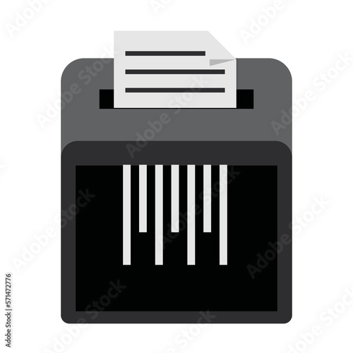 illustration of a paper shredder on transparent background, flat design icon