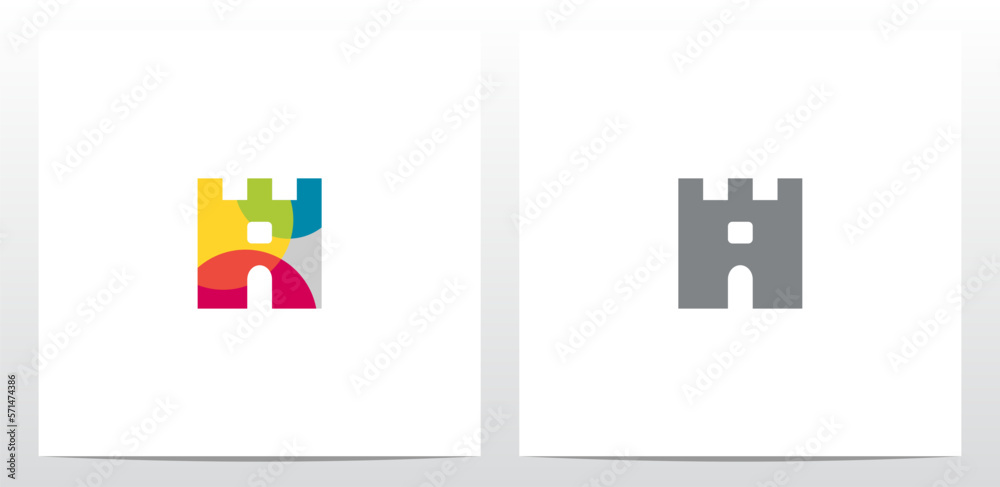 Castle Fortress Letter Logo Design A Castle Fortress Letter Logo Design A