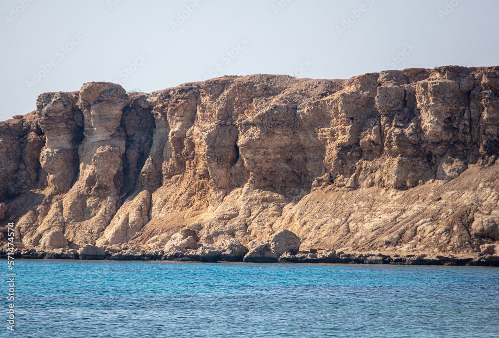 Rocky coast of an island in the Red Sea