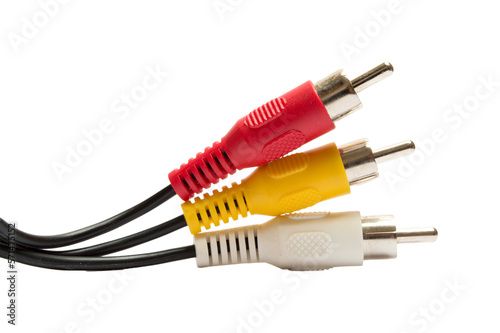 RCA connectors on a isolated background photo