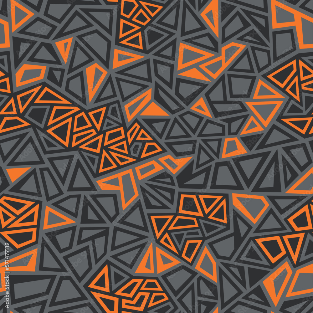 Geometric texture seamless pattern with triangles and polygpnal shapes. Abstract modern camo endless digital ornament for fabric and fashion textile print. Vector background. Geometric texture seamless pattern with triangles and polygpnal shapes. Abstract modern camo endless digital ornament for fabric and fashion textile print. Vector background.