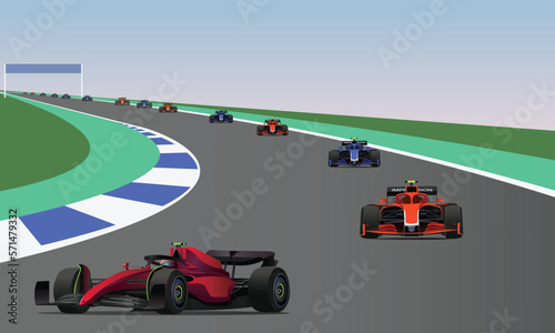 racing car on the track